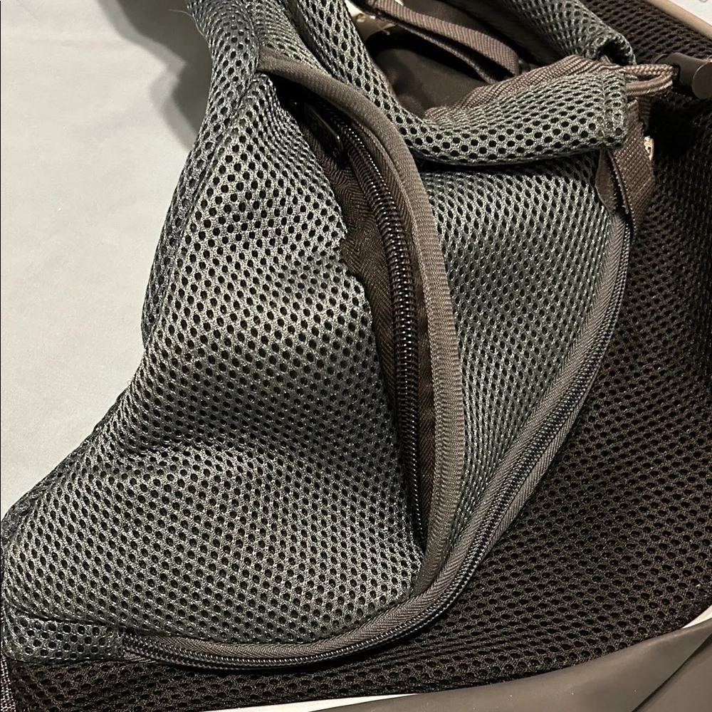 Small black and gray crossbody pet carrier